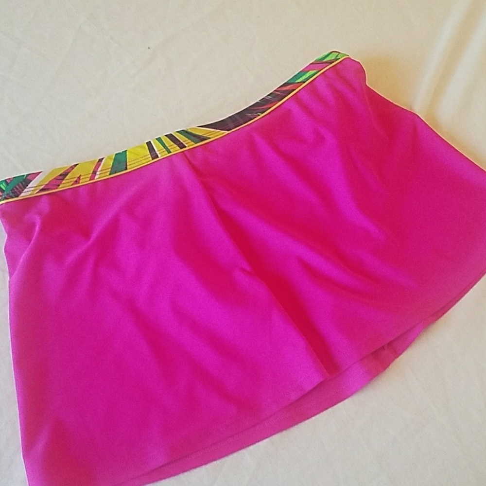 Jaclyn Smith Fuchsia Bikini Skirt with Colorful Trim - Picture 4 of 8